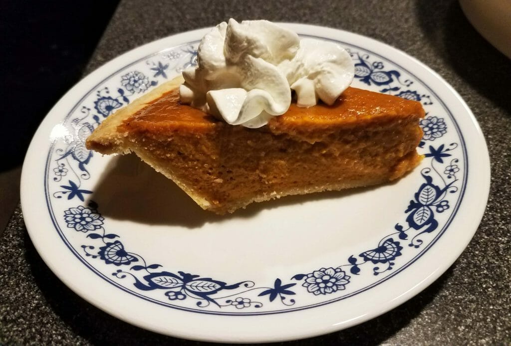 slice of pumpkin pie